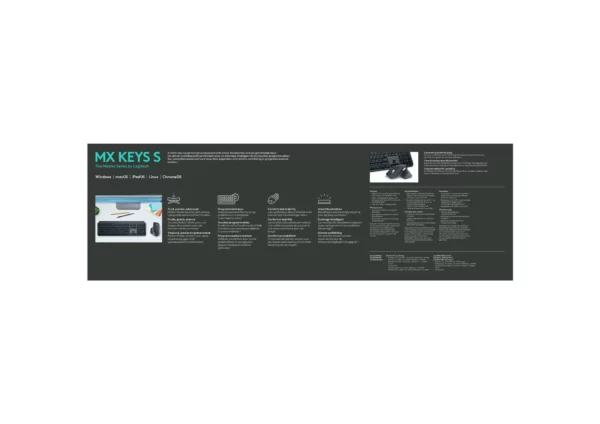 Logitech MX Keys S keyboard Universal RF Wireless + Bluetooth QWERTY US International Graphite - Image 37
