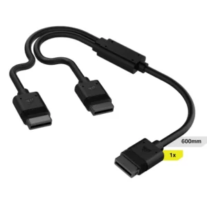 CORSAIR iCUE LINK Cable; 1x 600mm Y-Cable with Straight connectors; Black