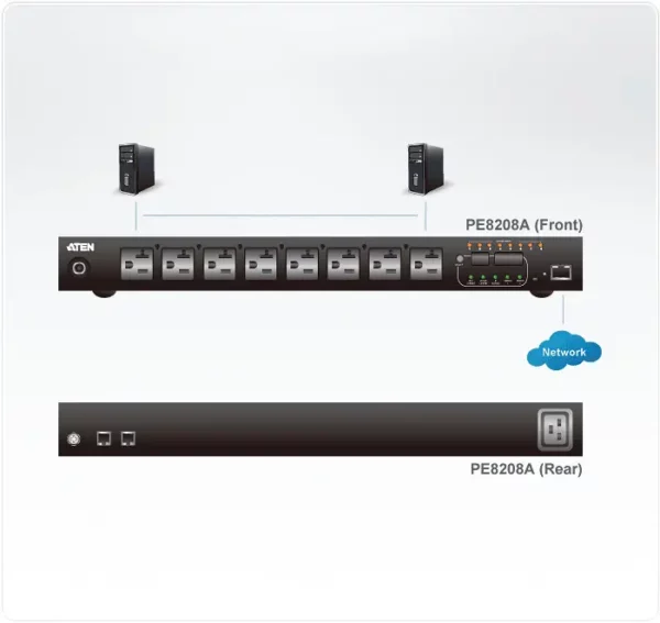 ATEN PE8208G power distribution unit (PDU) 8 AC outlet(s) 1U Black - Image 4