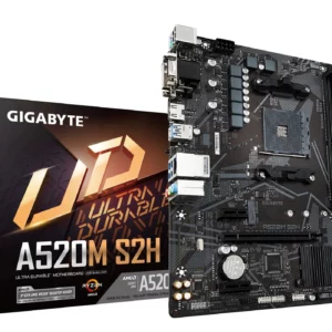 GIGABYTE A520M S2H Motherboard - Supports AMD Ryzen 5000 Series AM4 CPUs, 4+3 Phases Pure Digital VRM, up to 5100MHz DDR4 (OC),