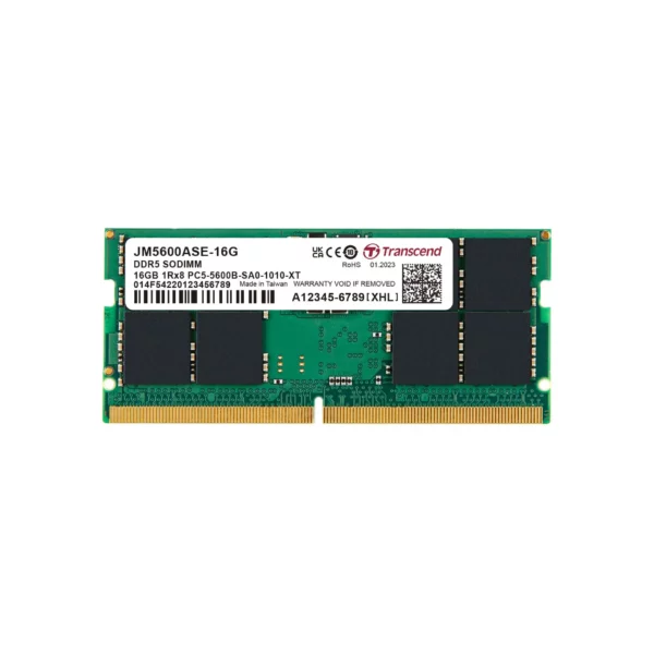 TRANSCEND JET MEMORY 16GB DDR5-5600 NOTEBOOK SO-DIMM 1RX8 CL46  (2Gx8)x8