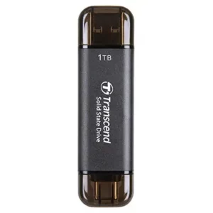 TRANSCEND 1 TB ESD310C USB3.2 TYPE A & C (USB 10Gbps) OTG COMPACT PORTABLE SSD  - Read 1050MB/s Write 950 MB/s - Black
