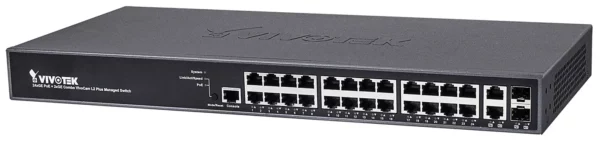 VIVOTEK Managed 24x GE PoE; 2x Combo SFP Switch; 370W