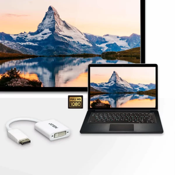 ATEN DisplayPort to DVI converter, PC: Up to UXGA / HDTV: Up to 1080i,1080p - Image 3