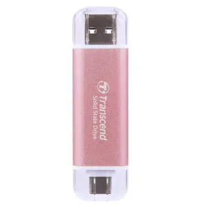 TRANSCEND 1 TB ESD310C USB3.2 TYPE A & C (USB 10Gbps) OTG COMPACT PORTABLE SSD  - Read 1050MB/s Write 950 MB/s - Pink