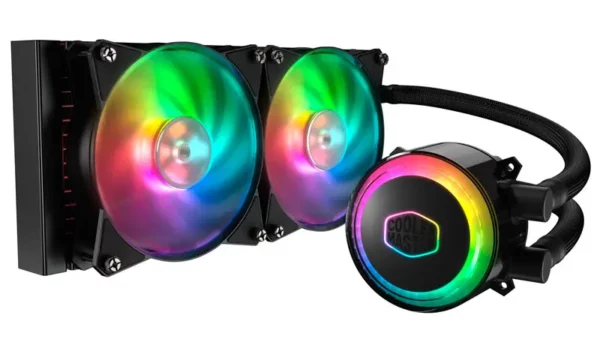 Cooler Master CM Cooler ML240R ARGB Liquid Cooler; 240mm Radiator; 2 x 120mm MasterFan ARGB Fan; ARGB Pump Head.