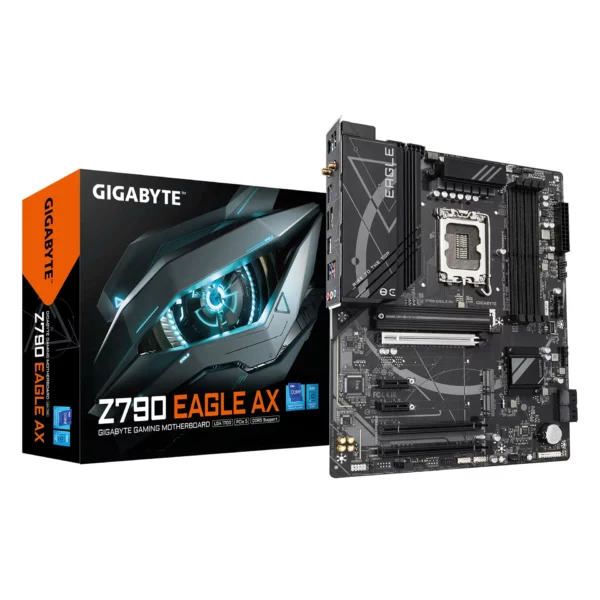 Gigabyte Z790 EAGLE AX Motherboard - Supports Intel Core 14th Gen CPUs, 12+1+１Phases Digital VRM, up to 7600MHz DDR5 (OC), 3xPCI