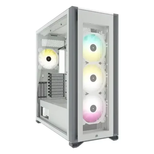 Corsair iCUE 7000X RGB Tempered Glass Full Tower Smart Case; White - Includes Fan and RGB Controller Commander Core XT
