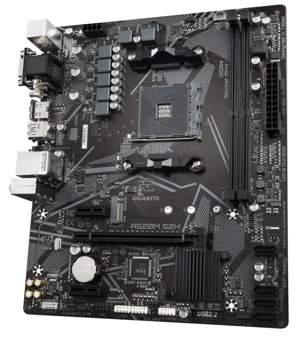GIGABYTE A520M S2H Motherboard - Supports AMD Ryzen 5000 Series AM4 CPUs, 4+3 Phases Pure Digital VRM, up to 5100MHz DDR4 (OC), - Image 4