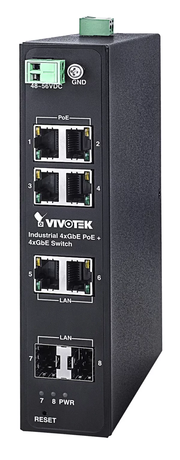 VIVOTEK Industrial POE Switch 4x GE POE; 2x GE; 2x SFP