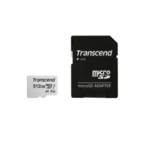 TRANSCEND 512GB MICRO SDXC C10 UHS-I U1/U3 V30 A1 WITH SD ADAPTOR