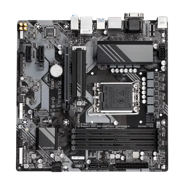 GIGABYTE B760M DS3H Motherboard - Supports Intel Core 14th Gen CPUs, 6+2+1 Phases Digital VRM, up to 7600MHz DDR5 (OC), 2xPCIe 4 - Image 4