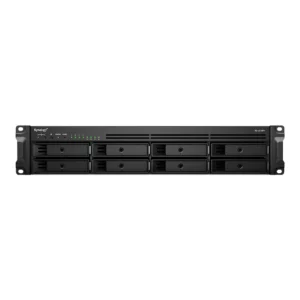 Synology RackStation 8-bay (up to 12-bay); AMD Ryzen V1500B 2.4Ghz; 4GB RAM (Up to 32GB); 4 x GbE LAN; 2x USB3.2; 1x eSATA;