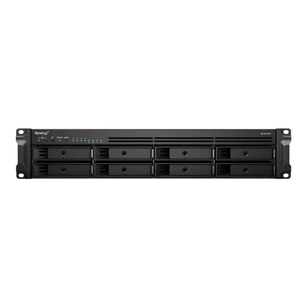 Synology RackStation 8-bay (up to 12-bay); AMD Ryzen V1500B 2.4Ghz; 4GB RAM (Up to 32GB); 4 x GbE LAN; 2x USB3.2; 1x eSATA;