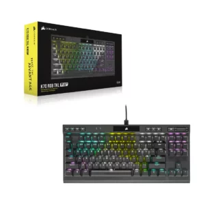 Corsair K70 RGB TKL Mechanical Gaming Keyboard; Backlit RGB LED; Cherry MX Speed Keyswitches; Black