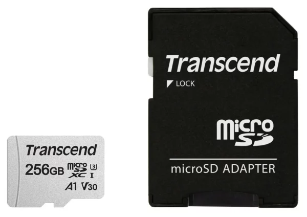 TRANSCEND 256GB MICRO SDXC C 10 UHS-I U1/U3 V30 A1 WITH SD ADAPTOR