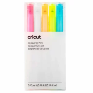 Cricut 2009849 - Cricut 5 medium point (1.0 mm) opaque pens in pink; white; orange; yellow; and blue; Highly opaque ink shows up