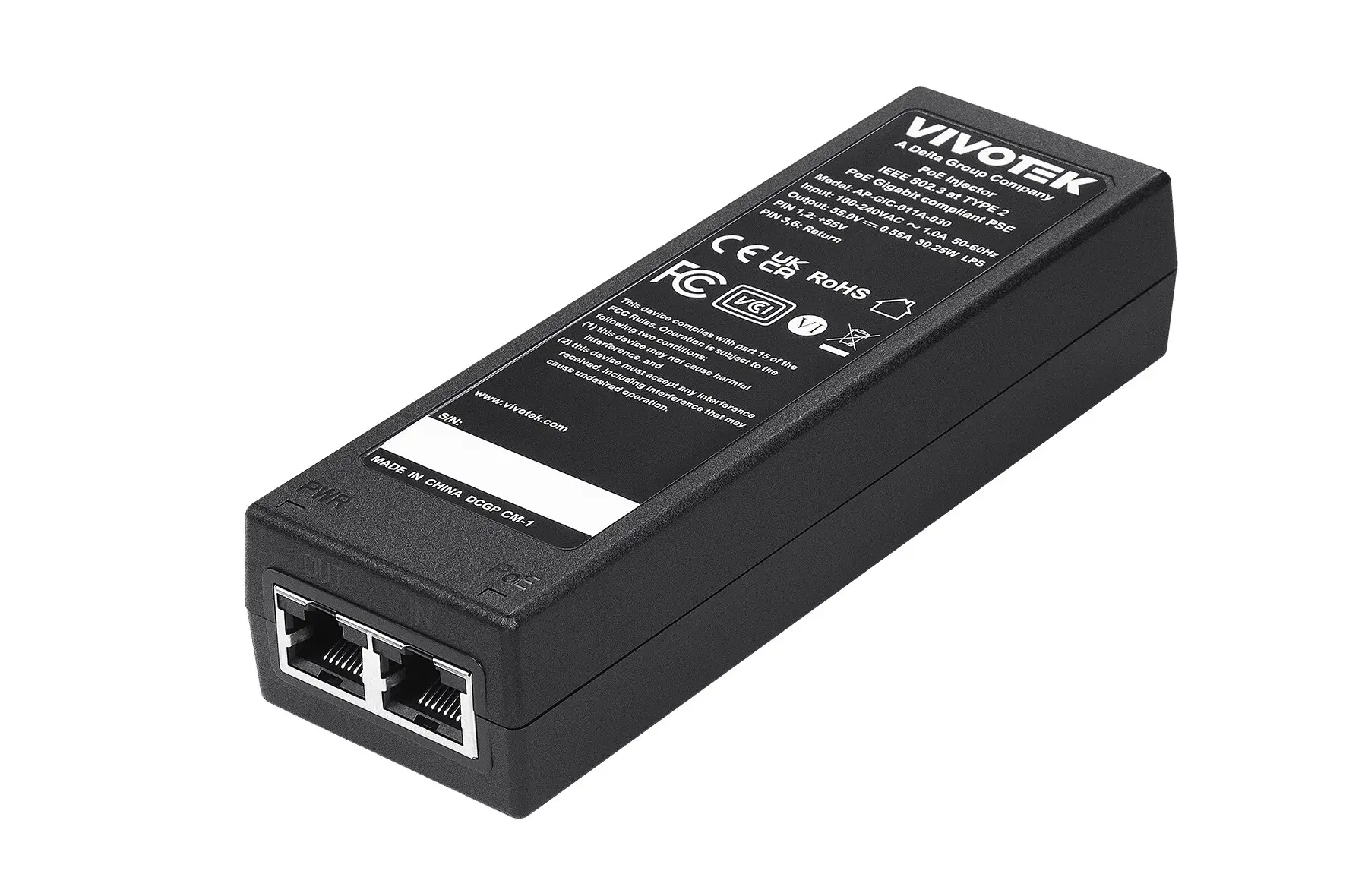 VIVOTEK 30W POE Ethernet Injector