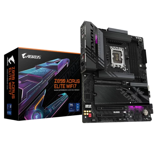 GIGABYTE Z890 AORUS ELITE WIFI7 Motherboard - Supports Intel Core Ultra (Series 2) CPUs, 16+1+2 phases VRM, up to 8800MHz DDR5 (