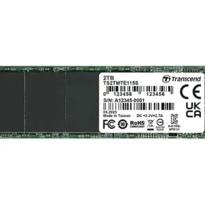 TRANSCEND 2TB MTE115S PCI-E GEN 3x4 M.2 2280 SSD 3D NAND - 3200 MB/s Read 1900 MB/s Write - 800 TBW