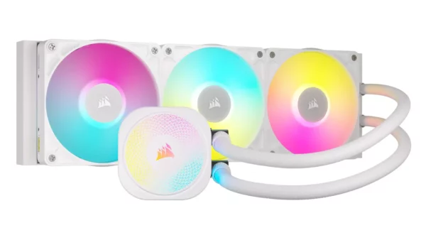 CORSAIR iCUE LINK TITAN 360 RX RGB Liquid CPU Cooler - White – RX120 RGB Fans – Fits Intel® LGA 1851/1700; AMD® AM5/AM4 – iCUE L