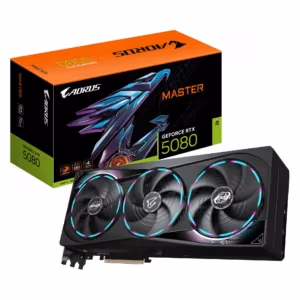 GIGABYTE AORUS GeForce RTX 5080 MASTER 16G Graphics Card - 16GB GDDR7, 256bit, PCI-E 5.0, 2805MHz Core Clock, 3 x DisplayPort, 1