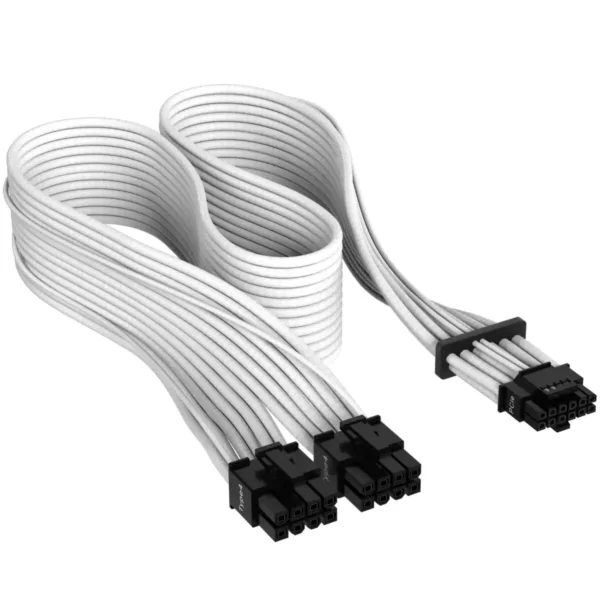 Corsair Premium Individually Sleeved 12+4pin PCIe Gen 5 12VHPWR 600W cable; Type 4; WHITE