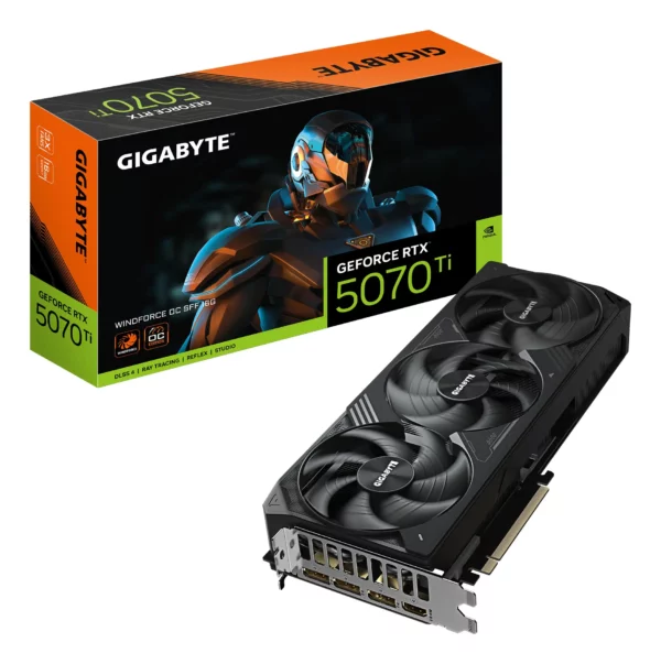 GIGABYTE GeForce RTX 5070 Ti WINDFORCE OC SFF 16G Graphics Card - 16GB GDDR7, 256bit, PCI-E 5.0, 2497 MHz Core Clock, 3 x DP 2.1