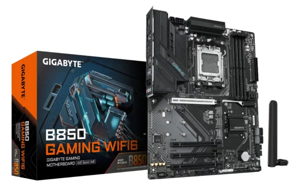 GIGABYTE B850 GAMING WIFI6 Motherboard - AMD Ryzen 9000 Series CPUs, 6+2+2 Phasen Digital VRM, up to 8200MHz DDR5 (OC), 1xPCIe 5