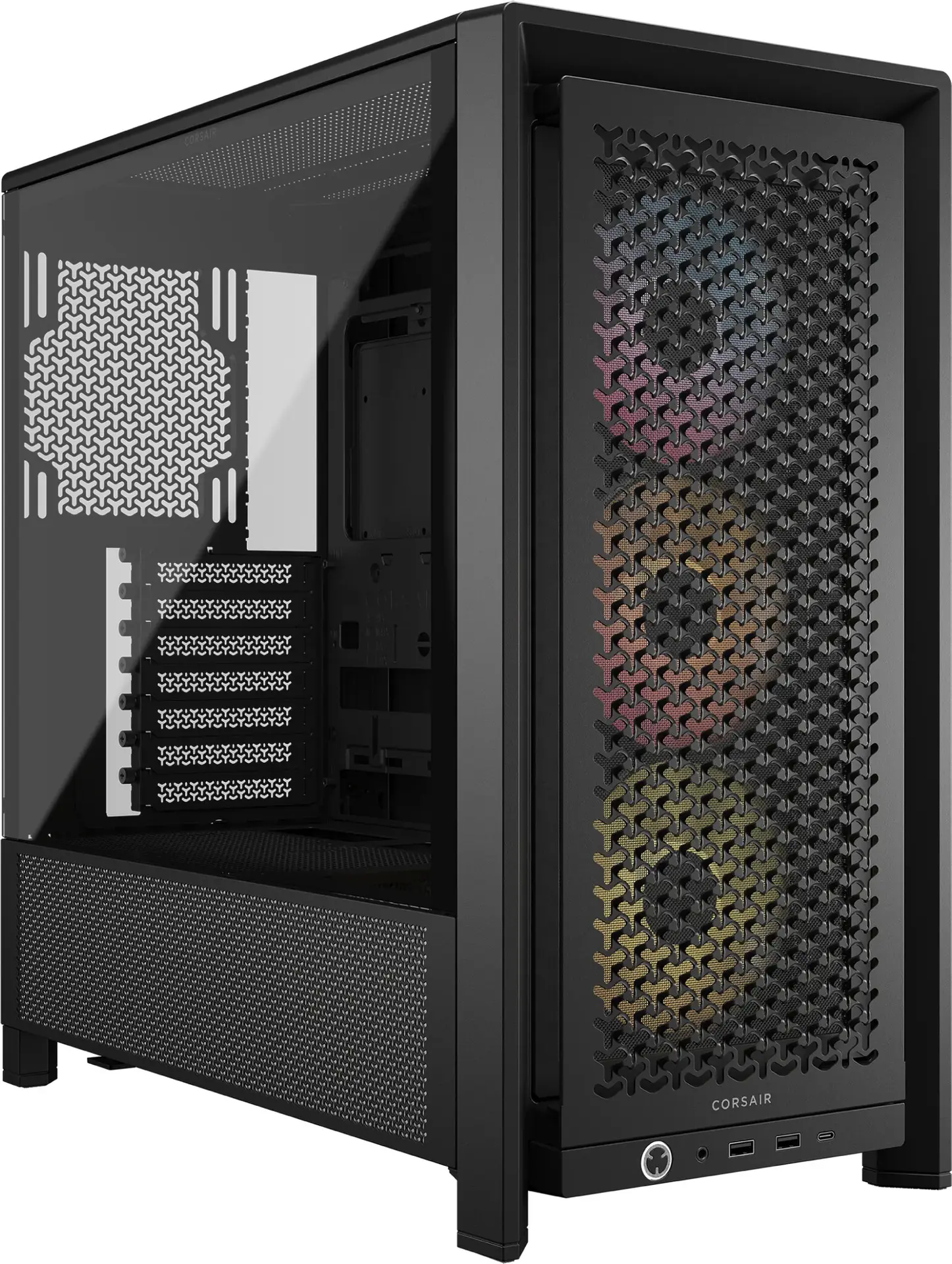 Corsair FRAME 4000D RS ARGB Mid-Tower PC Case; 3x RS ARGB PWM Fans; Black.