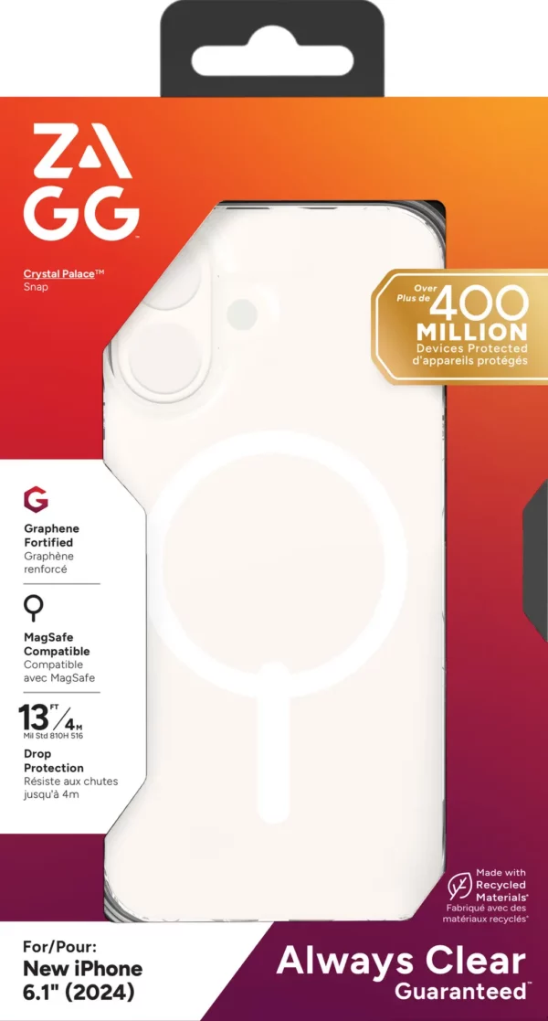 ZAGG Cases Crystal Palace Snap Apple iPhone 16 Clear - Image 3