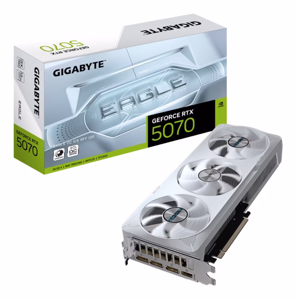 GIGABYTE GeForce RTX 5070 EAGLE OC ICE SFF 12G Graphics Card - 12GB GDDR7, 192bit, PCI-E 5.0, 2587 MHz Core Clock, 3 x DP 2.1a,
