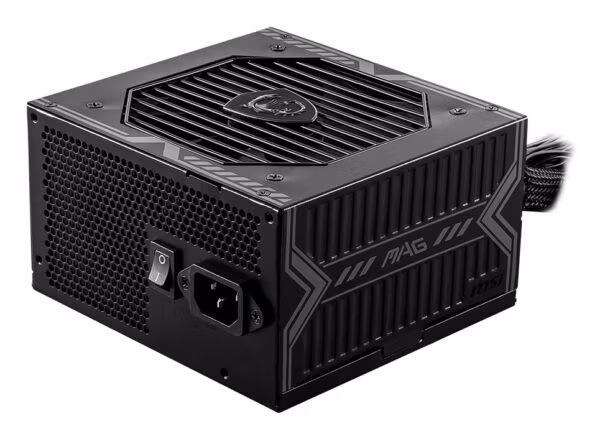 MSI MAG A650BN UK PSU '650W, 80 Plus Bronze certified, 12V Single-Rail, DC-to-DC Circuit, 120mm Fan, Non-Modular, Sleeved Cables