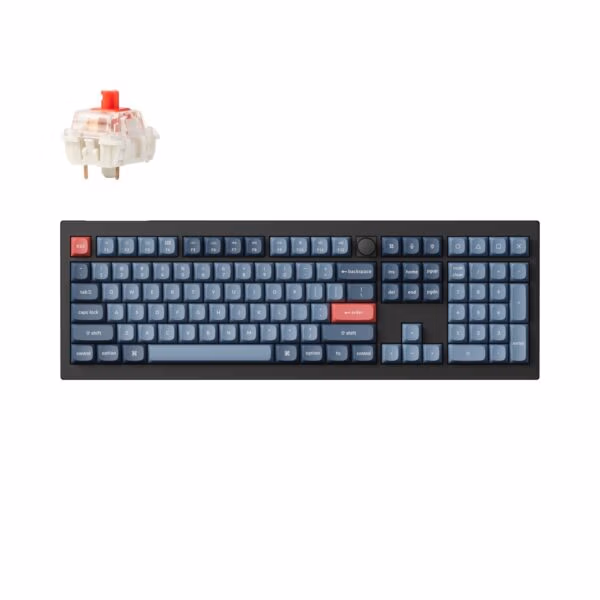 Keychron V6 Max QMK/VIA RED Wireless Custom Mechanical Keyboard | RED Switch - Black
