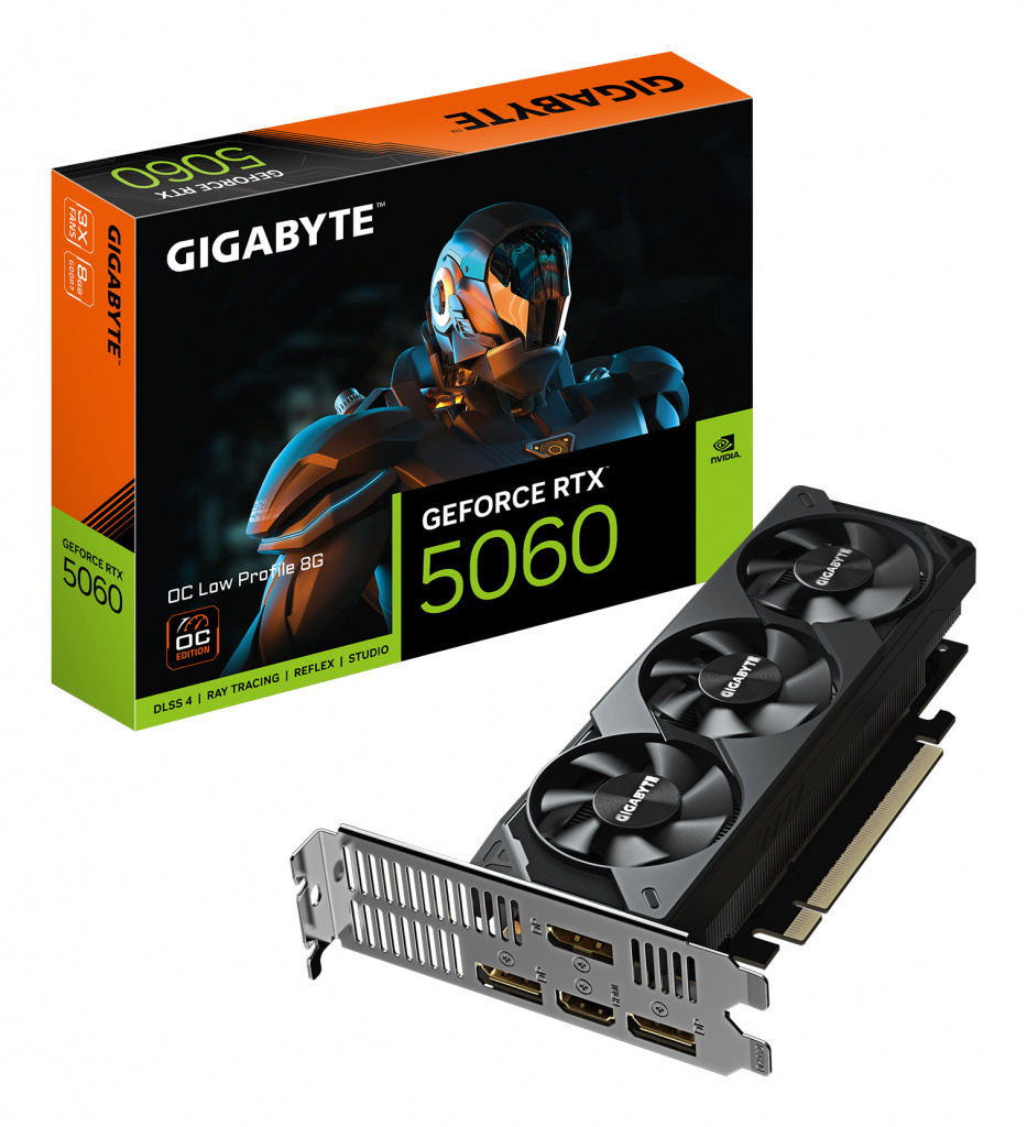 GIGABYTE nVidia GeForce RTX 5060 OC 8GB - 8GB GDDR7; 128-Bit Memory Bus; 1x HDMI; 3x DisplayPort .