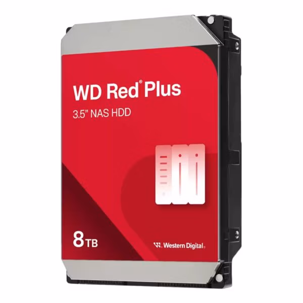 Western Digital Red Plus 8TB NAS HDD - Reliable 3.5 SATA Drive for NAS