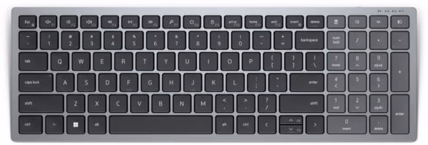 DELL KB740 keyboard Office RF Wireless + Bluetooth QWERTY US International Grey, Black