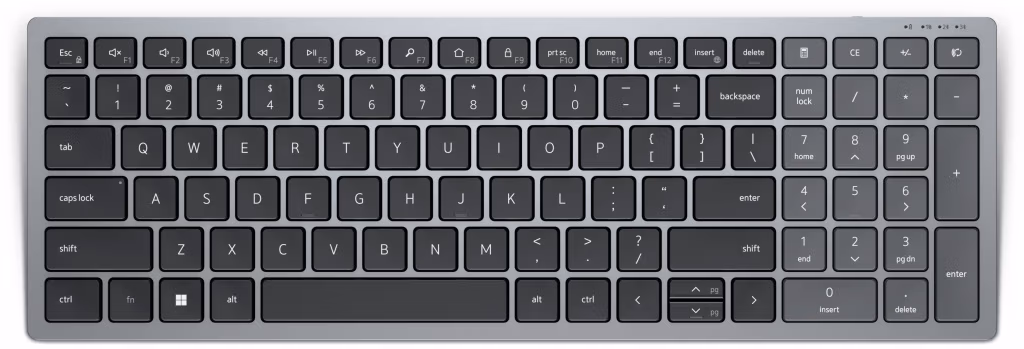 DELL KB740 keyboard Office RF Wireless + Bluetooth QWERTY US International Grey, Black