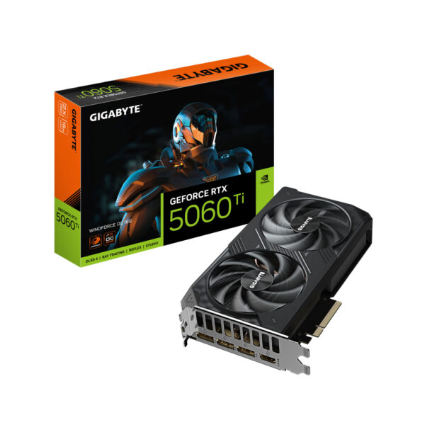 GIGABYTE GeForce RTX 5060 Ti WINDFORCE OC 16G Graphics Card - 16GB GDDR7, 128bit, PCI-E 5.0, 2587MHz Core Clock, 3 x DisplayPor