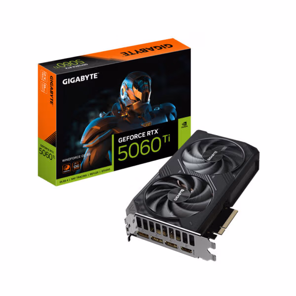 GIGABYTE GeForce RTX 5060 Ti WINDFORCE OC 8G Graphics Card - 8GB GDDR7, 128bit, PCI-E 5.0, 2587MHz Core Clock, 3 x DisplayPort,
