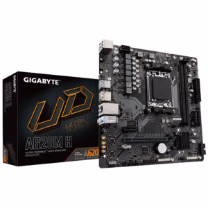 GIGABYTE A620M H Motherboard - Supports AMD Ryzen 8000 CPUs, 5+2+2 Phases Digital VRM, up to 7200MHz DDR5 (OC), 1xPCIe 4.0 M.2,