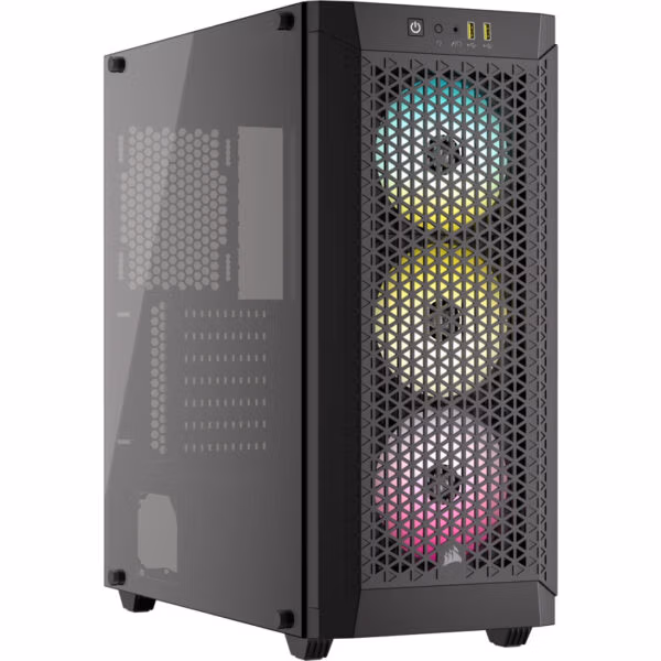 Corsair 480T RGB Airflow Tempered Glass Mid-Tower; Black.