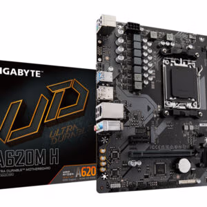 GIGABYTE A620M H Motherboard - Supports AMD Ryzen 8000 CPUs, 5+2+2 Phases Digital VRM, up to 7200MHz DDR5 (OC), 1xPCIe 4.0 M.2,