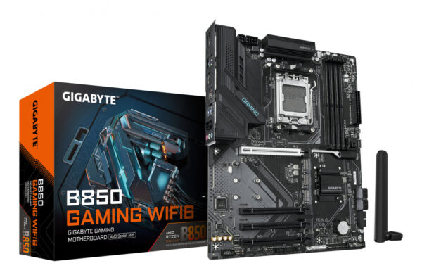 GIGABYTE B850 GAMING WIFI6 Motherboard - AMD Ryzen 9000 Series CPUs, 6+2+2 Phasen Digital VRM, up to 8200MHz DDR5 (OC), 1xPCIe