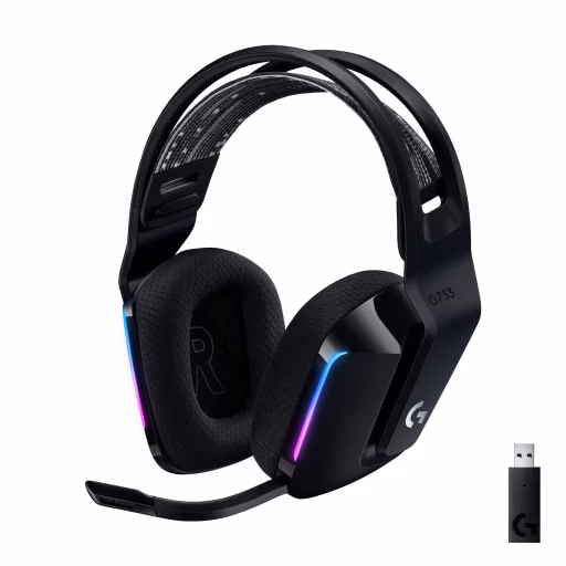 Logitech G733 LIGHTSPEED WIRELESS HEADSET BLK - Lightspeed Wireless and Lightweight; Full Spectrum Lightsync RGB; .