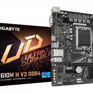 GIGABYTE H610M H V3 DDR4 Motherboard - Supports Intel Core 14th CPUs, 4+1+1 Hybrid Phases Digital VRM, up to 3200MHz DDR4, 1xPC