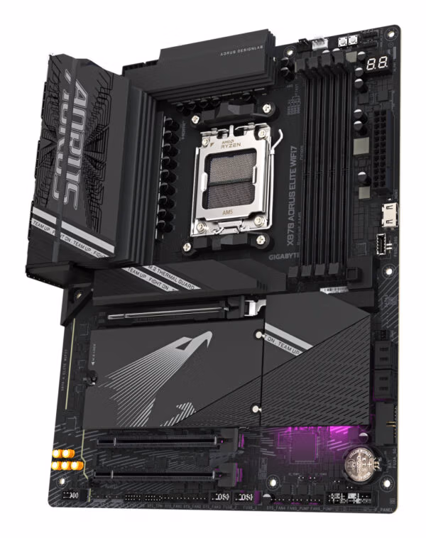 GIGABYTE X870 AORUS ELITE WIFI7 Motherboard - Supports AMD Ryzen 9000 CPUs, 16+2+2 phases VRM, up to 8000MHz DDR5 (OC), 3xPCIe - Image 4