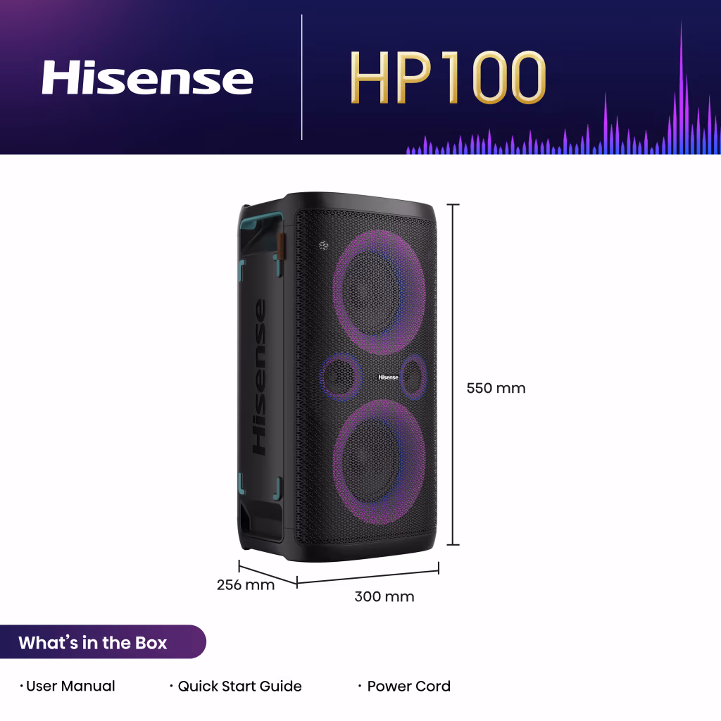 Hisense PartyRocker One HP100 Party speaker Black, Green 300 W - Image 10