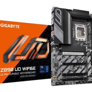 GIGABYTE Z890 UD WIFI6E Motherboard - Supports Intel Core Ultra (Series 2) CPUs, 12+1+2 phases VRM, up to 8800MHz DDR5 (OC), 1xP