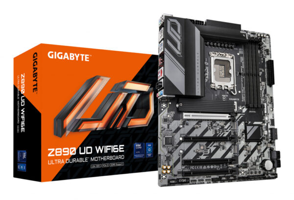 GIGABYTE Z890 UD WIFI6E Motherboard - Supports Intel Core Ultra (Series 2) CPUs, 12+1+2 phases VRM, up to 8800MHz DDR5 (OC), 1xP
